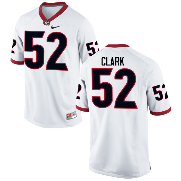 Georgia Bulldogs #52 Tyler Clark College Football Jerseys-White